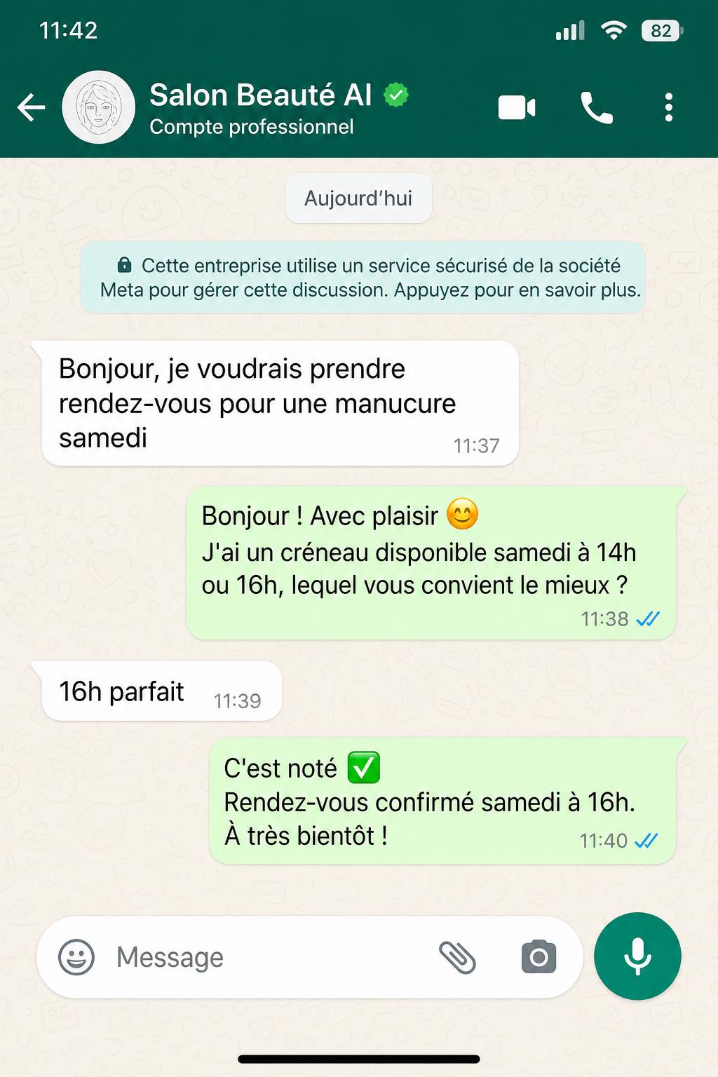 Après — Institut de beauté Élégance — Un assistant IA qui ne dort jamais